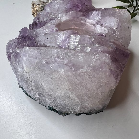 3 lb Amethyst and Sage Bundle | Healing Calming Candle Crystal Tea Light Holder - Picture 9 of 13